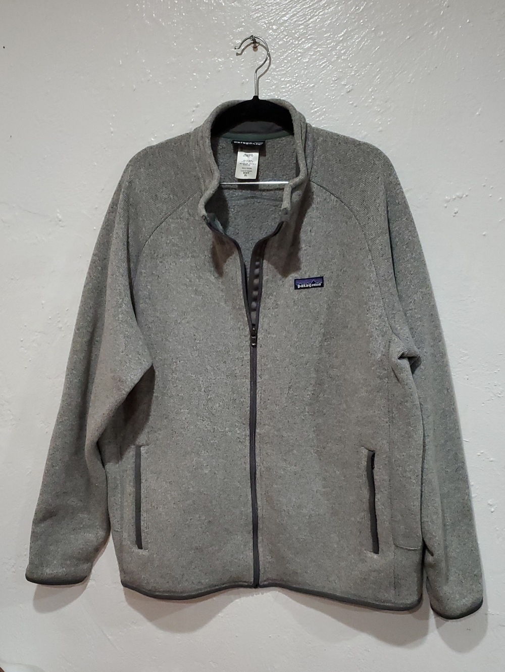Patagonia Men's Heather Gray Full-Zip Fleece Lined Sweater Jacket Size XL